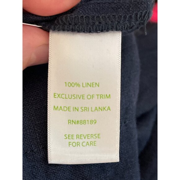 Lilly Pulitzer Breeta Linen Trouser Pants True Navy Blue Size 0 NWT $148 - Picture 15 of 16